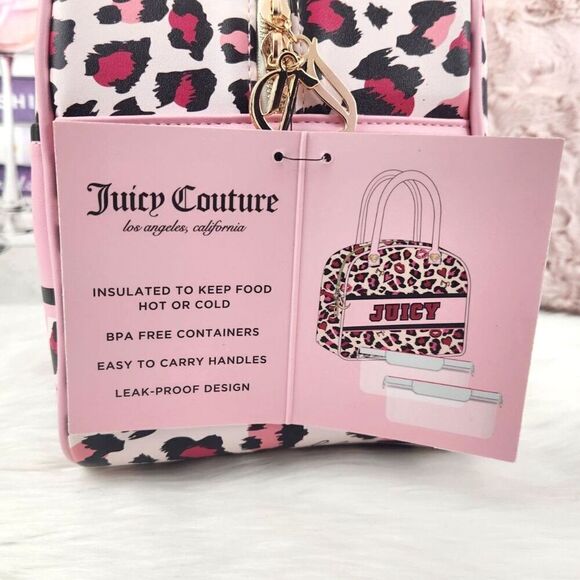 {Juicy Couture} Pink Leopard Print {Cooler} Bag Set - Picture 7 of 10